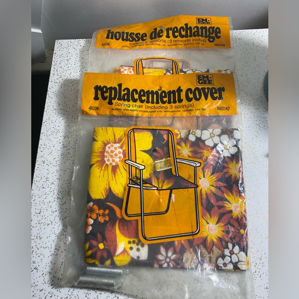 2x New old stock NIP replacement covers for vintage spring lawn chairs
